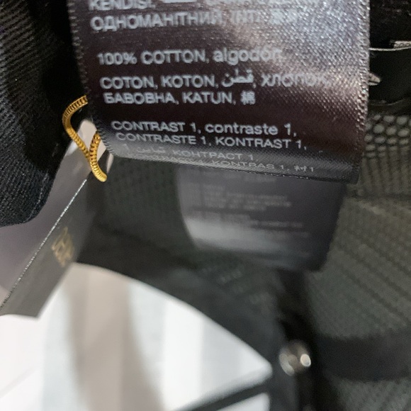 Bebe Black/White Striped Hat with Rhinestone Logo Embellished Baseball Cap - Picture 10 of 10